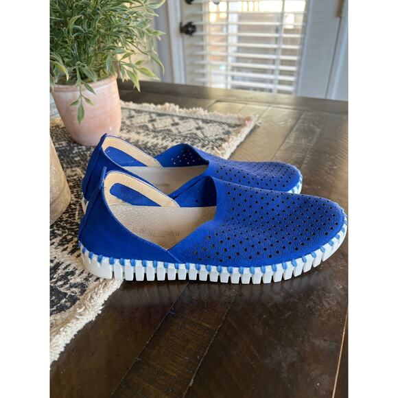 Ilse Jacobsen size 37 US 7 Tulip flats in blue - Picture 1 of 3